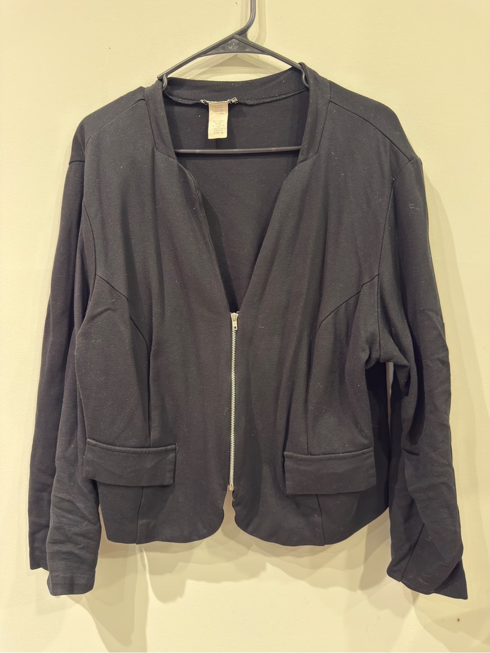 Women's Black Zip-Front Blazer Jacket